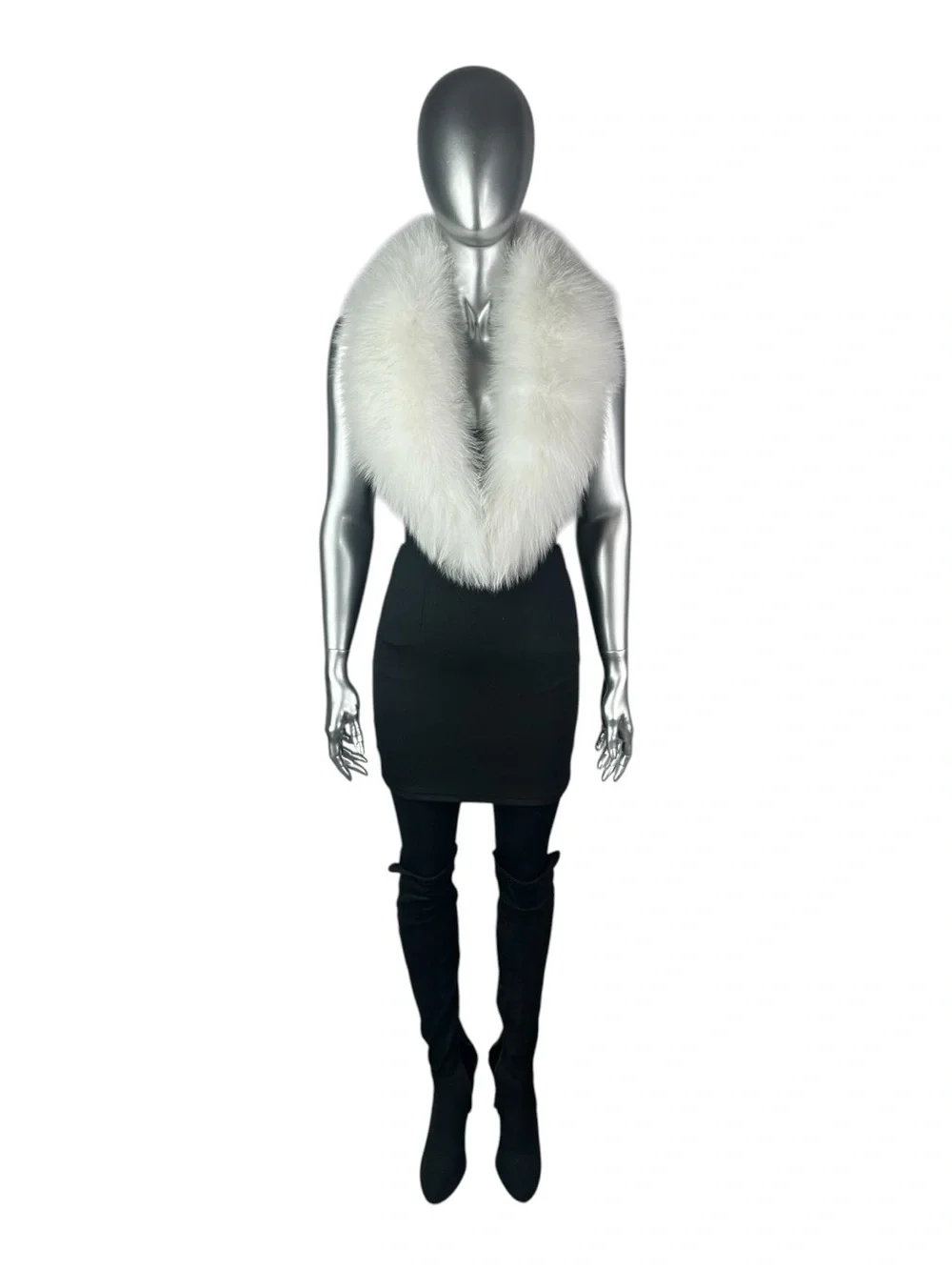 White FOX Shawl Collar, 42” L, Certified Vintage Fur